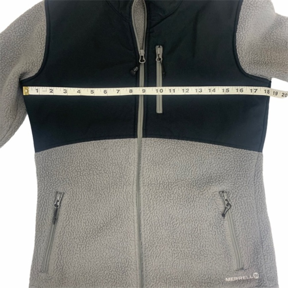 Merrell Fleece Zip Up Outdoor Jacket Grey Black Women’s Size Small - Picture 5 of 9